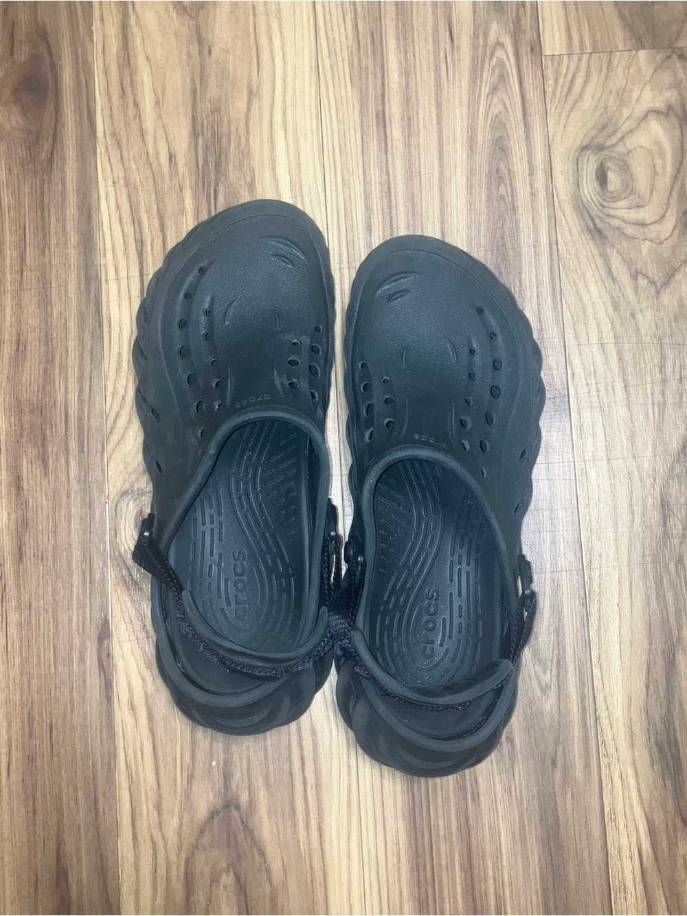 CROCS MENS Black Slip-On Clog Sandals with Heel Strap